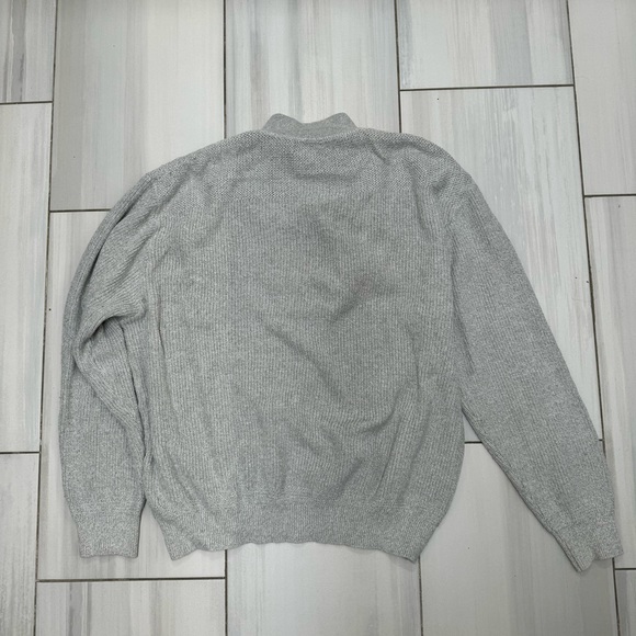 Vintage LL Bean Light Gray Fisherman Sweater Shirt Heavy Cotton Made In USA XL - Picture 4 of 6